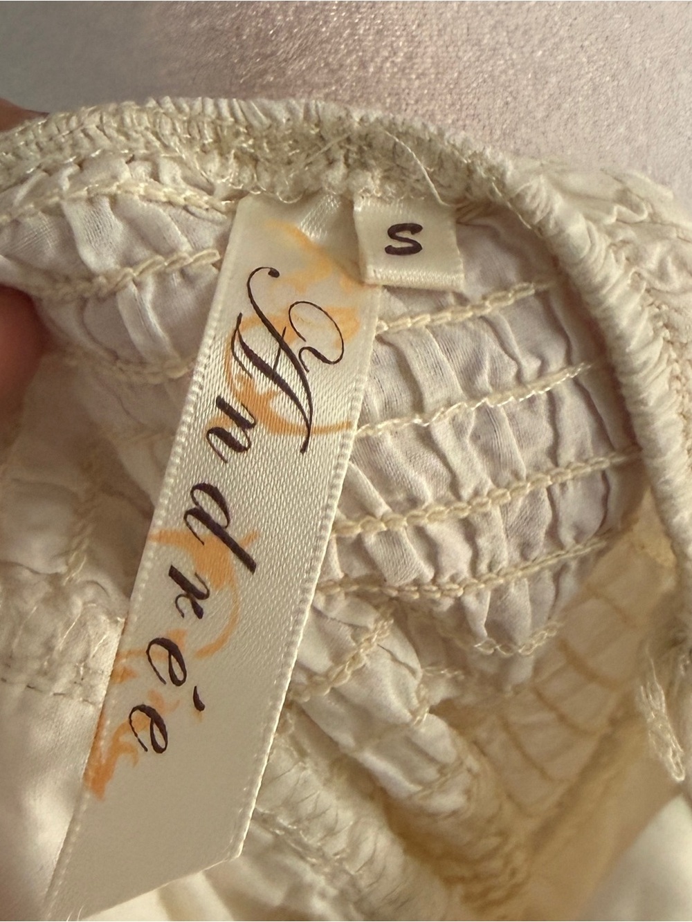 Lace Ruffle Cami Tank Top - Cream - Picture 6 of 6